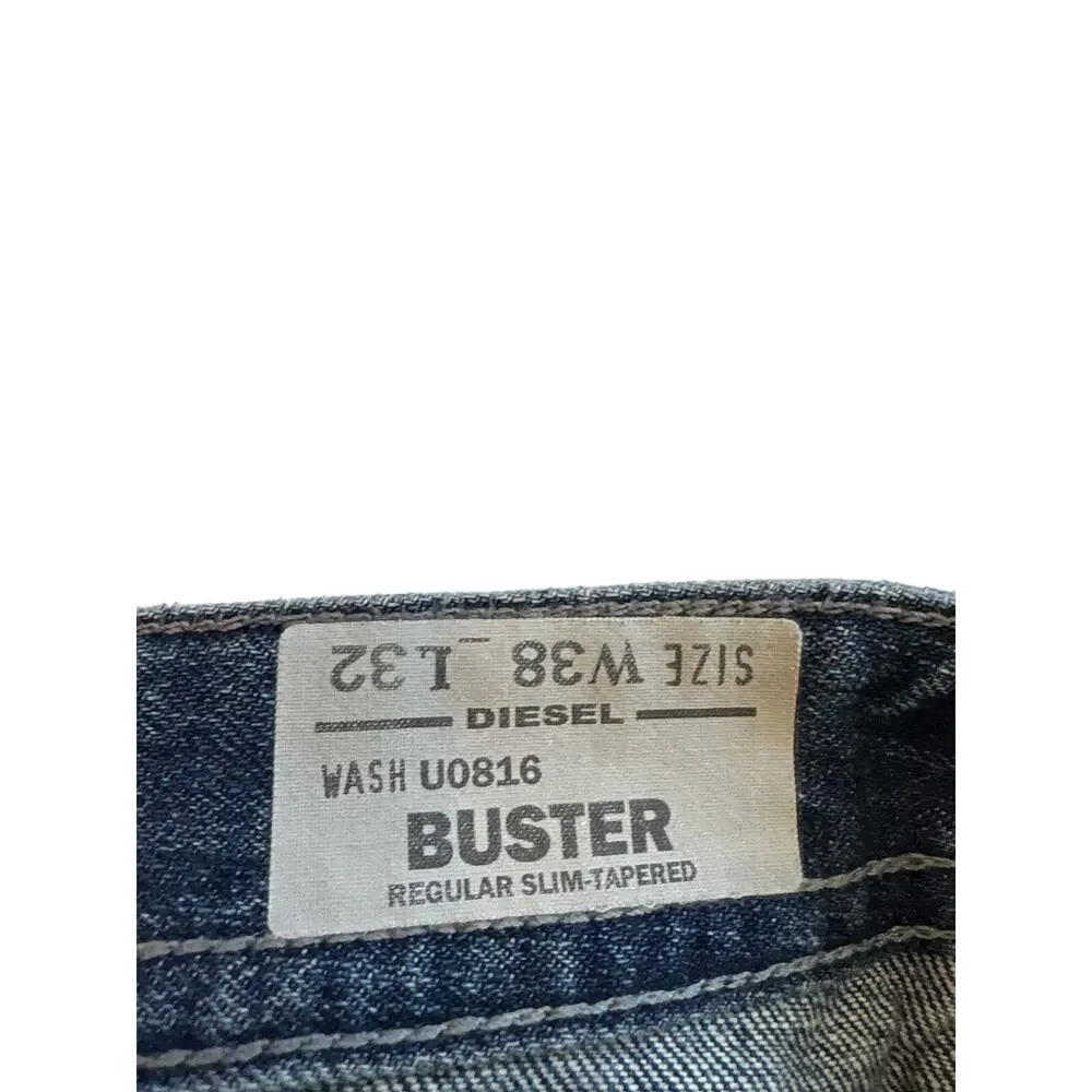 Diesel Buster Jeans Mens 38x32 Blue Slim Tapered Button Fly 100% Cotton USA Made